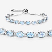 Load image into Gallery viewer, 12.83 Carat Genuine Blue Topaz and White Topaz .925 Sterling Silver Bracelet