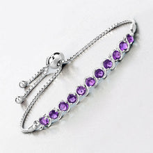 Load image into Gallery viewer, 2.64 Carat Genuine Amethyst .925 Sterling Silver Bracelet