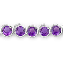 Load image into Gallery viewer, 2.64 Carat Genuine Amethyst .925 Sterling Silver Bracelet