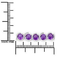 Load image into Gallery viewer, 2.64 Carat Genuine Amethyst .925 Sterling Silver Bracelet