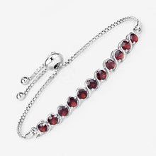 Load image into Gallery viewer, 3.30 Carat Genuine Garnet .925 Sterling Silver Bracelet