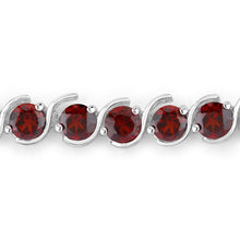 Load image into Gallery viewer, 3.30 Carat Genuine Garnet .925 Sterling Silver Bracelet