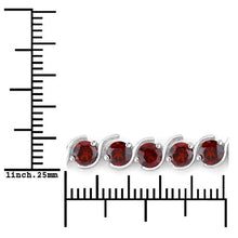 Load image into Gallery viewer, 3.30 Carat Genuine Garnet .925 Sterling Silver Bracelet