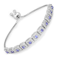 Load image into Gallery viewer, 1.10 Carat Genuine Tanzanite .925 Sterling Silver Bracelet