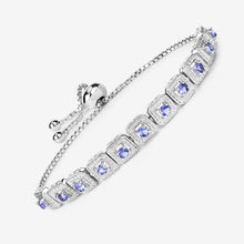 Load image into Gallery viewer, 1.10 Carat Genuine Tanzanite .925 Sterling Silver Bracelet