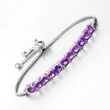 Load image into Gallery viewer, 6.05 Carat Genuine Amethyst .925 Sterling Silver Bracelet