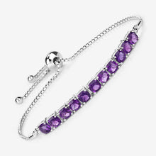 Load image into Gallery viewer, 6.05 Carat Genuine Amethyst .925 Sterling Silver Bracelet