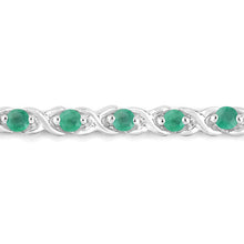 Load image into Gallery viewer, 0.72 Carat Genuine Emerald .925 Sterling Silver Bracelet
