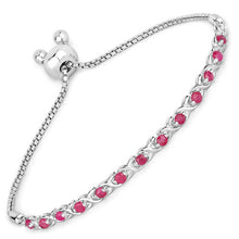 Load image into Gallery viewer, 0.88 Carat Genuine Ruby .925 Sterling Silver Bracelet