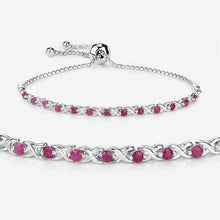 Load image into Gallery viewer, 0.88 Carat Genuine Ruby .925 Sterling Silver Bracelet