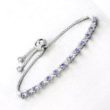 Load image into Gallery viewer, 0.91 Carat Genuine Tanzanite .925 Sterling Silver Bracelet