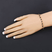 Load image into Gallery viewer, 1.83 Carat Genuine Blue Sapphire and White Diamond .925 Sterling Silver Bracelet