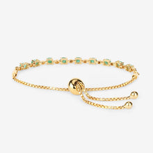 Load image into Gallery viewer, 1.29 Carat Genuine Emerald and White Diamond .925 Sterling Silver Bracelet