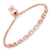 Load image into Gallery viewer, 1.38 Carat Genuine Morganite and White Diamond .925 Sterling Silver Bracelet