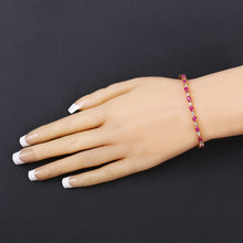 Load image into Gallery viewer, 2.01 Carat Genuine Ruby and White Diamond .925 Sterling Silver Bracelet