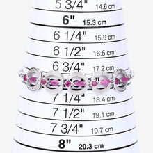 Load image into Gallery viewer, 1.65 Carat Genuine Ruby and White Diamond .925 Sterling Silver Bracelet