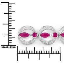 Load image into Gallery viewer, 1.65 Carat Genuine Ruby and White Diamond .925 Sterling Silver Bracelet