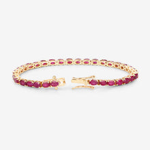 Load image into Gallery viewer, 9.18 Carat Genuine Ruby 10K Yellow Gold Bracelet