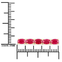 Load image into Gallery viewer, 9.18 Carat Genuine Ruby 10K Yellow Gold Bracelet