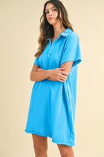Load image into Gallery viewer, Sky Blue Short Sleeve Dress Simple Casual and Effortless Dress for Women Soft Comfortable Dress