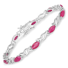 Load image into Gallery viewer, 5.00 Carat Genuine Ruby 10K White Gold Bracelet