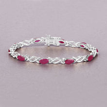 Load image into Gallery viewer, 5.00 Carat Genuine Ruby 10K White Gold Bracelet