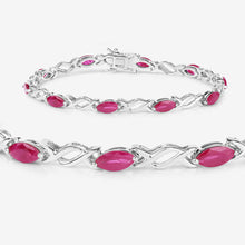 Load image into Gallery viewer, 5.00 Carat Genuine Ruby 10K White Gold Bracelet