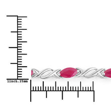 Load image into Gallery viewer, 5.00 Carat Genuine Ruby 10K White Gold Bracelet