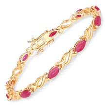 Load image into Gallery viewer, 5.00 Carat Genuine Ruby 10K Yellow Gold Bracelet