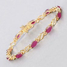 Load image into Gallery viewer, 5.00 Carat Genuine Ruby 10K Yellow Gold Bracelet