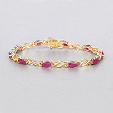 Load image into Gallery viewer, 5.00 Carat Genuine Ruby 10K Yellow Gold Bracelet