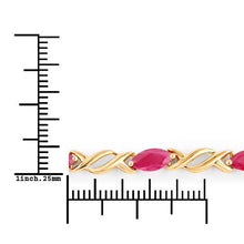 Load image into Gallery viewer, 5.00 Carat Genuine Ruby 10K Yellow Gold Bracelet