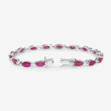 Load image into Gallery viewer, 8.00 Carat Genuine Ruby 10K White Gold Bracelet