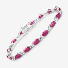Load image into Gallery viewer, 8.00 Carat Genuine Ruby 10K White Gold Bracelet