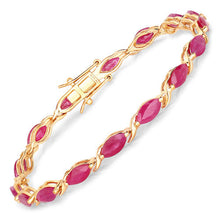 Load image into Gallery viewer, 8.00 Carat Genuine Ruby 10K Yellow Gold Bracelet