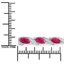Load image into Gallery viewer, 7.78 Carat Genuine Ruby and White Diamond 10K White Gold Bracelet