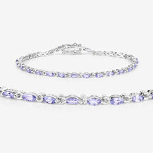 Load image into Gallery viewer, 3.78 Carat Genuine Tanzanite .925 Sterling Silver Bracelet