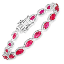 Load image into Gallery viewer, 9.00 Carat Genuine Ruby 14K White Gold Bracelet