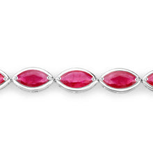 Load image into Gallery viewer, 9.00 Carat Genuine Ruby 14K White Gold Bracelet