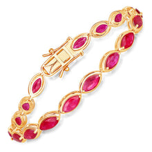 Load image into Gallery viewer, 9.00 Carat Genuine Ruby 14K Yellow Gold Bracelet