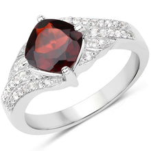 Load image into Gallery viewer, 1.67 Carat Genuine Garnet and White Topaz .925 Sterling Silver Ring