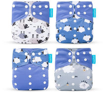 Load image into Gallery viewer, 4pcs/set Washable Eco-Friendly Cloth Diaper Cover Adjustable Nappy Cloth Diapers Cloth Nappy For Baby Boys and Grils Baby