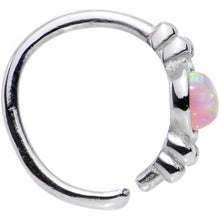 Load image into Gallery viewer, 18G 5/16 Pink Synthetic Opal Seamless Circular Ring
