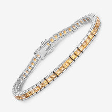 Load image into Gallery viewer, 8.25 Carat Genuine Citrine .925 Sterling Silver Bracelet