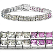 Load image into Gallery viewer, 9.50 Carat Genuine Multi sapphire Sterling Silver Bracelet