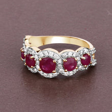 Load image into Gallery viewer, 1.99 Carat Genuine Ruby and White Diamond 14K Yellow Gold Ring