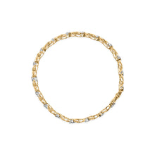 Load image into Gallery viewer, 10K White Gold 1.00 Cttw Diamond Floral Cluster and X-Link 7.25" Bracelet (I-J Color, I1-I2 Clarity)