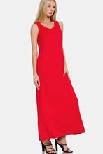 Load image into Gallery viewer, Scoop Neck Wide Strap Tank Dress For Women β Simple, Versatile, Flattering Fit with Comfortable Wide Straps and Feminine Scoop Neckline
