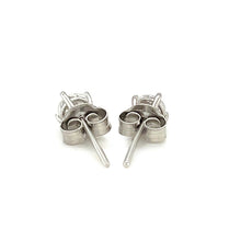 Load image into Gallery viewer, Sterling Silver 4mm Faceted White Cubic Zirconia Stud Earrings