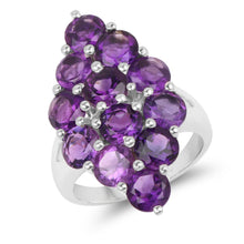 Load image into Gallery viewer, 6.78 Carat Genuine Amethyst .925 Sterling Silver Ring